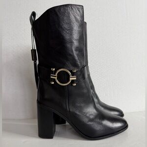 NWT NAPOLEONI Vitello handcrafted Mid calf Italian leather boots size EU 39